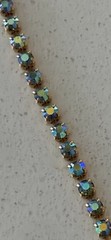 Vintage Weiss 1950s Tennis Bracelet Colorful Aurora Borealis Stones 7”Gold Tone
