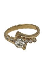 18K Gold Old European Cut Diamond Ring 0.64 CT Natural OEC VS1-VS2 Vintage Style