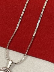 Vintage 925 Sterling Silver Signed Blue Agate Pendant & Chain Necklace 17.75”