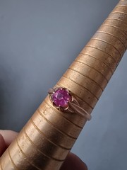 Rare Vintage Original Soviet Russian Solid Rose Gold Sapphire Ring 583 14K USSR