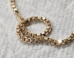 1990s DURAGOLD 24″ 14K Yellow Gold Large Venetian Box Chain Necklace 6 Grams