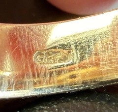 Vintage 9K Yellow Gold Buckle Ring, Size 8 4.2g