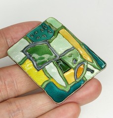 Very RARE Gorgeous Vintage David-Andersen Four Seasons Enamel Brooch “Summer”