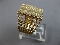 ESTATE LARGE .99CT DIAMOND 14KT YELLOW GOLD 3D CLUSTER SQUARE MULTI ROW FUN RING