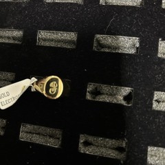 Antique Gold Plated Ring Size 7 Unknown Cursive Initial Never Worn Sold As Is