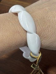 Vintage Lucite Resin Acrylic Bangle Bracelet Barnelli Creations NWT WHITE