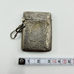 925 Sterling Silver Vintage Match Safe Antique Etched Scroll Vesta Case 14.8g