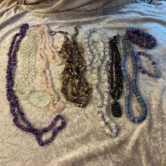 Vintage Modern Jewelry Lot Of 9 Natural Gemstone Semi precious Stones