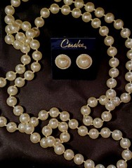 CAROLEE Vintage Earring & Necklace Set, Ivory Faux Pearls, Silver-toned Accents