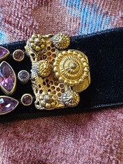 Antique Victorian Fancy Gold-Filled Amethyst Velvet Choker Necklace or Bracelet