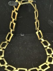Vintage Unbranded Necklace Distinctive Square Gold Tone Link Design 18 Inches
