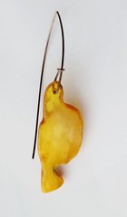 MODERN BALTIC Egg Yolk MINIMALIST FREE-FORM AMBER EARRINGS Sterling Silver Wire