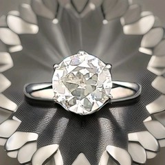 Platinum Vintage Engagement Ring 2.35ct. Lab Grown Round Old Euro Cut Diamond