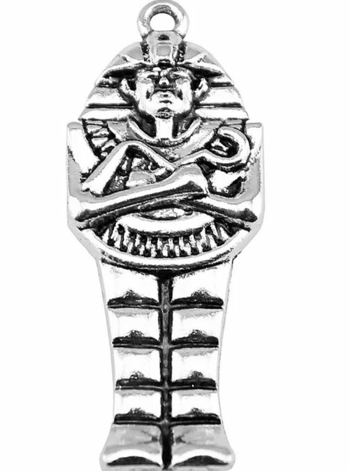 Egypt King Tut Pharaoh Mummy on Tibetan Silver Necklace D-KT+N