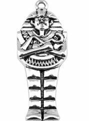 Egypt King Tut Pharaoh Mummy on Tibetan Silver Necklace D-KT+N