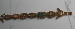 Vintage Goldette Unsigned Slide Link Bracelet Victorian Revival As Is