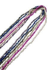 Set Of 6 Vintage Natural Stone Multi Colored Long 17” Necklaces Bohemian