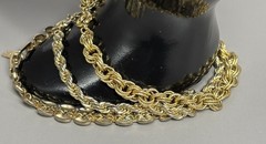 Vintage Chain Bracelet Lot Gold Tone Panther Link Rope Chains Stackable