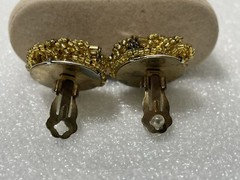 Vintage Two Sisters Handcrafted Gold Tone Art Deco Clip On Earrings ~ Medici