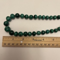 Vintage 22.5” Natural Malachite Graduated Beaded Neck 18” Heavy 115g Hand Carved