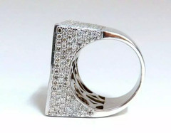 8.06CT Fancy Yellow Green & Vivid White Pave Cubic Zirconia Solid Wedding Ring