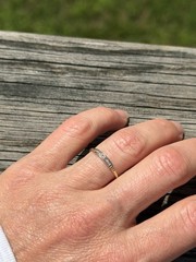 Antique Vintage Art Deco 14k Gold Rose Cut Diamond 5 Stone Diamond Band