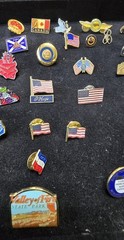 45 Pins Lot Vintage to Mod Jewelry Flags Cub State America