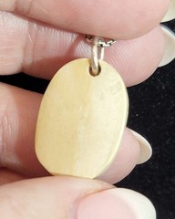 Vtg Signed Scrimshaw Pendant Necklace 925 Diagonal Italy Sterling Silver Chain