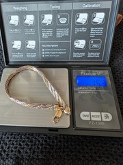 Tricolor Vintage Sterling silver bracelet: 7.5 inches