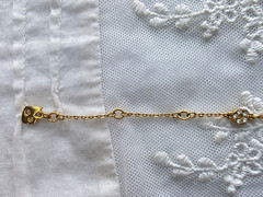 Vintage Bracelet Swan Signed Swarovski Crystals Geometric Chain Gold Tone 7.5″ L