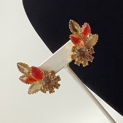 D&E Juliana Pink Givre Earrings Crystals Climber Gold Tone 1.75″