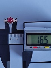 Old Vintage Soviet Union Silver 875 Ring USSR Red Stone Ruby Size US 6 (16.5 mm)