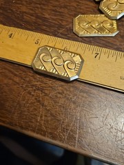 Lot 100 Geometric Bar Shield France Vintage 60s Brass StampingsFindings Jewelry