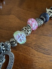 STERLING SILVER SLIDE CHARM IBB BJC Necklace WHEAT Mom Heart Dog 24’