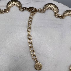 Vintage RJ Graziano Gold Tone Crescent Bib Necklace Runway Statement Hammered 20
