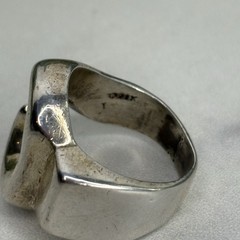 Vintage Taxco Sterling Silver Wave Ring Mexico Modernist Abstract Heavy 22 Grams