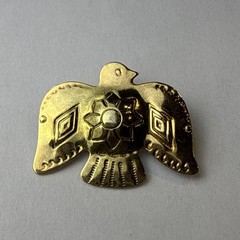 Vintage Gold Tone Ornate Thunderbird Brooch 1.25”