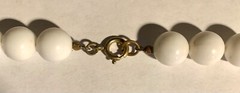 Pink & White Plastic Art Deco Bead Necklace Vintage