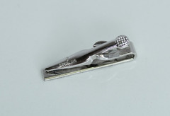 Vintage Sterling Silver Tie Bar – Shield‑S Maker’s Mark – Clamping Style