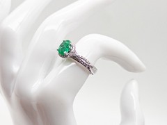NEW Verragio 2.50ct Colombian Emerald VS G Diamond 18k White Gold HALO Ring 6g