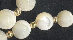 VTG Art Deco Opaline Opalite Opalescent Glass Bead Necklace 29” White