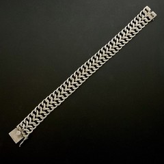 Vintage Mexico Sterling Silver Double Curb Link Bracelet 7.25”