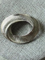 Vintage Abstract Scarf Clip Silver Tone Art Deco MCM Art To Wear Career Retro