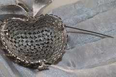 Oversized Vintage Francois Blue Rhinestone Encrusted Apple Brooch