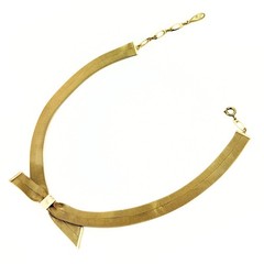 Grosse for Christian Dior Marked Bow Mesh Gold Tone Rare Necklace