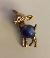 Antique Gold Tone Deer Fawn Pins