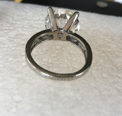 Vintage Silver Tone Statement Cocktail Ring Massive Prong Set Crystal Size 8.5