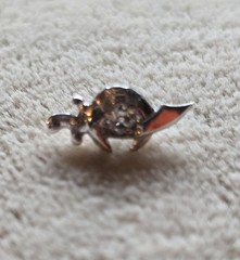 Shriners Pin 14k White Gold W/ Diamond Crescent Sword 0.5 Gram No Button