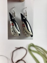Lot Of Vintage Handmade Jewelry Necklaces & Earrings Gourd Wood Leather Metal