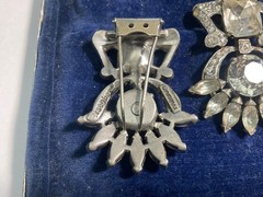 Vtg Eisenberg Original Lot Rhinestone Fur Clip Bundle w/Box Exc.